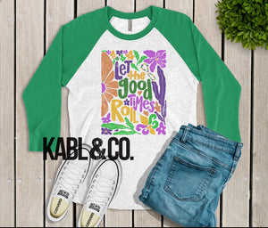 Mardi Gras Good Times Floral Raglan